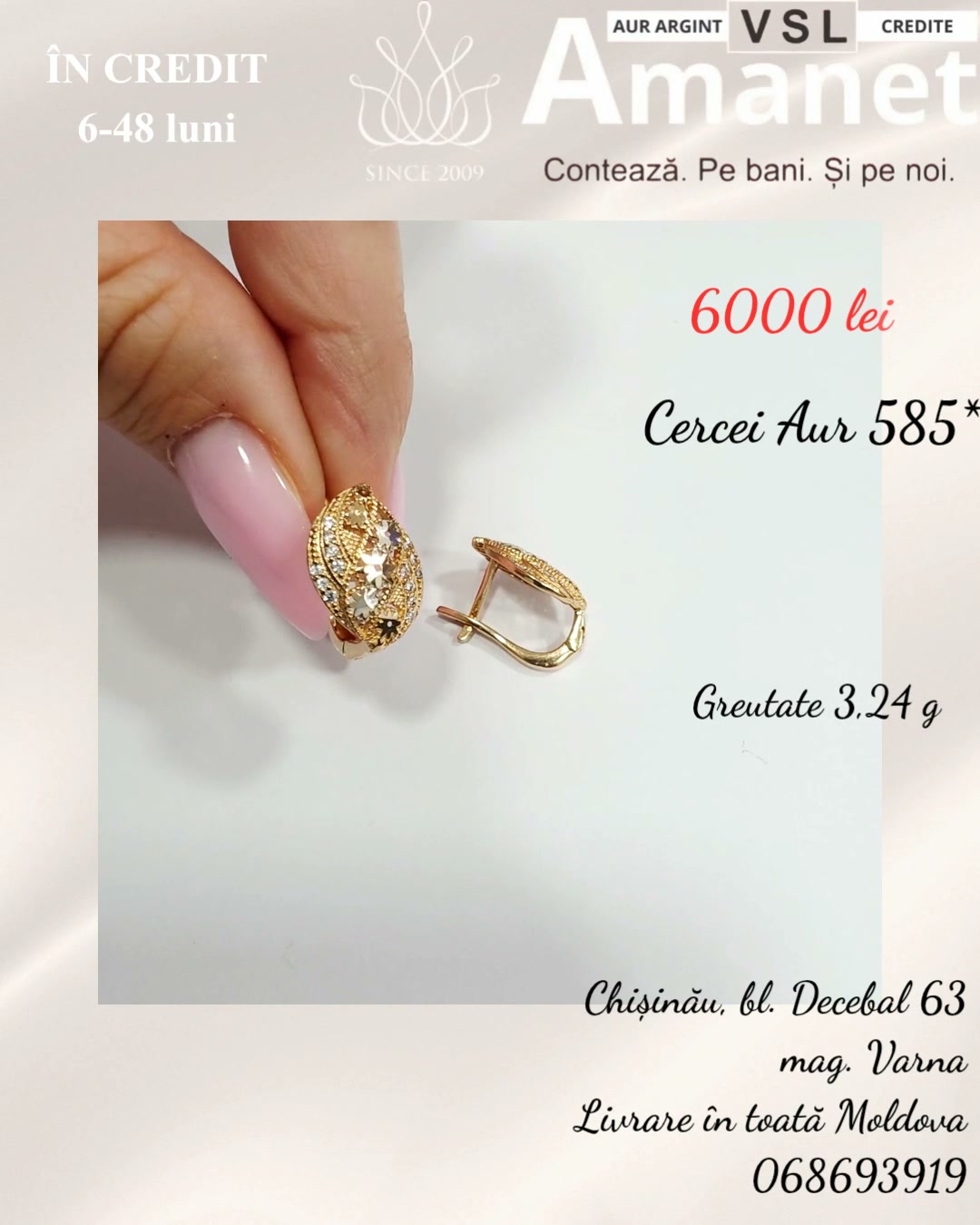 Cercei Aur 585*